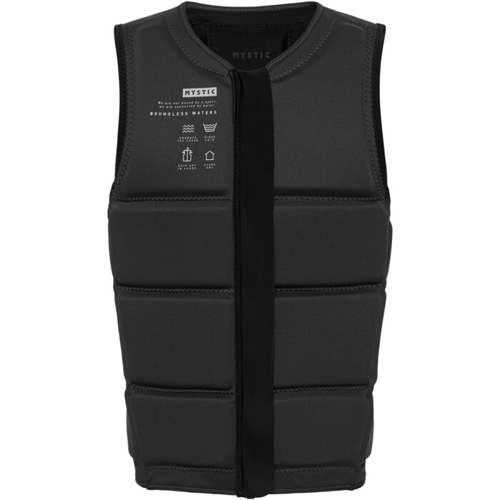 2024 Mystic Mens Brand Front Zip Wake Impact Vest 35005.240215 - Black